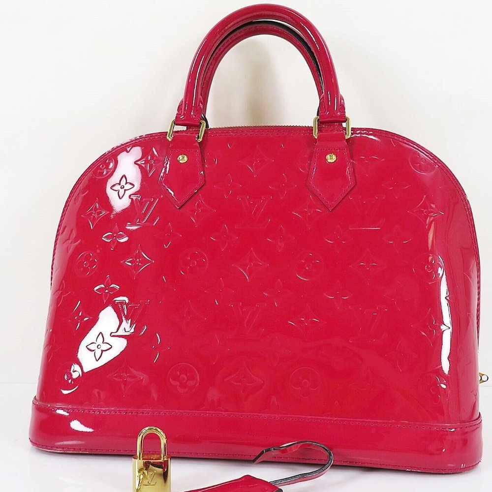 Alma PM Vernis leather Red Hand Bag Purse